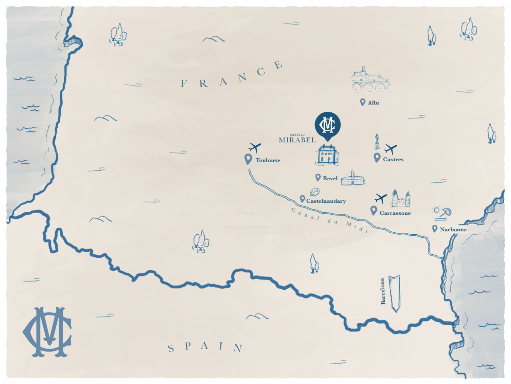 Château Mirabel Local Area Map